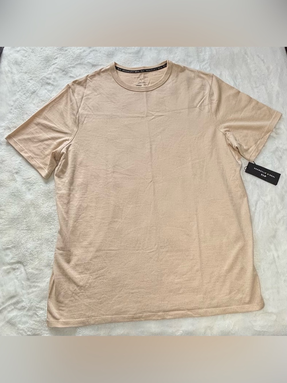 NWT Shaquille O'Neal XLG Textured Waffle Knit T-Shirt Sand Sugar Men's Size 2XL